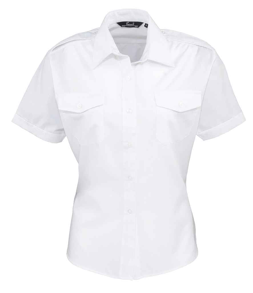 Premier - Ladies Short Sleeve Pilot Shirt-1