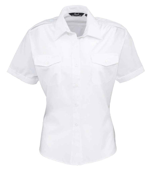 Premier - Ladies Short Sleeve Pilot Shirt-1