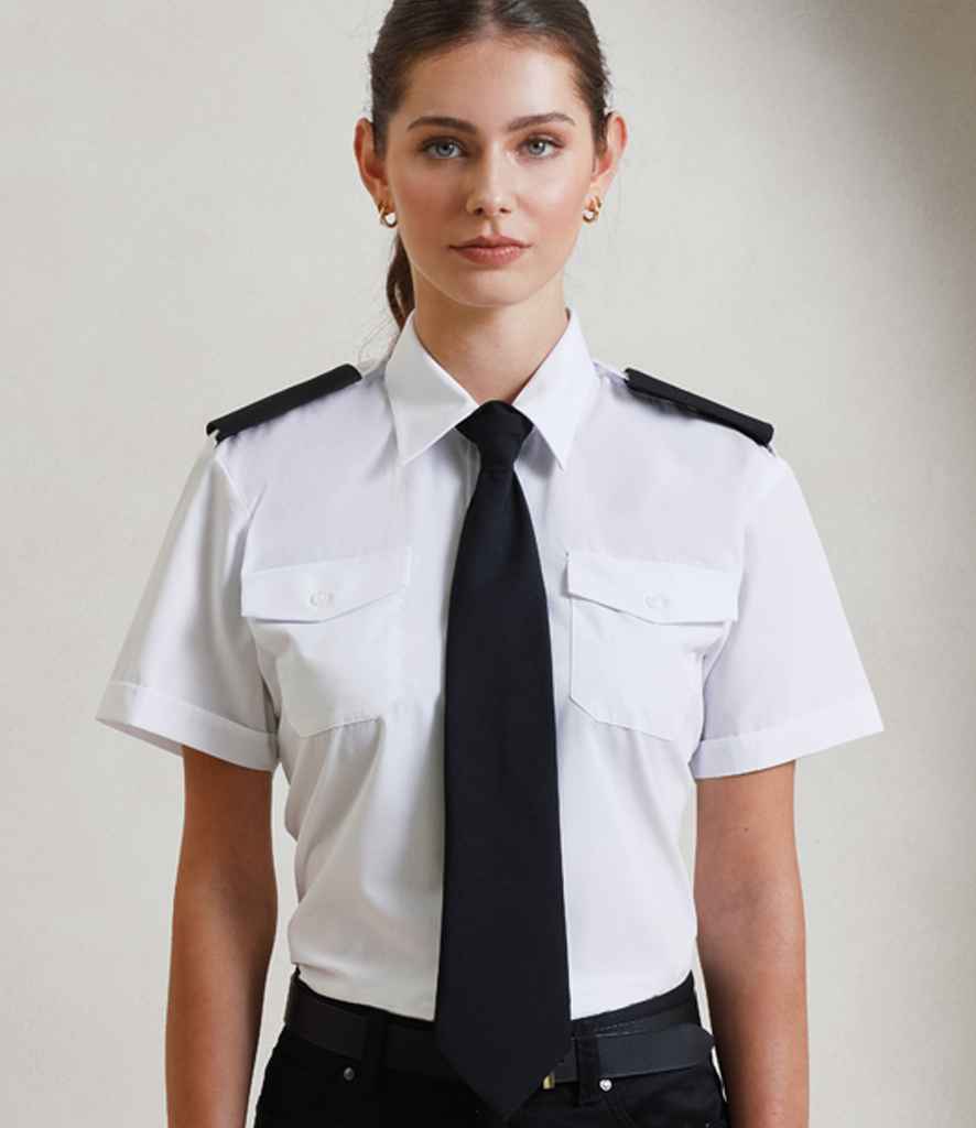 Premier - Ladies Short Sleeve Pilot Shirt-0